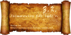 Zelmanovics Kálmán névjegykártya